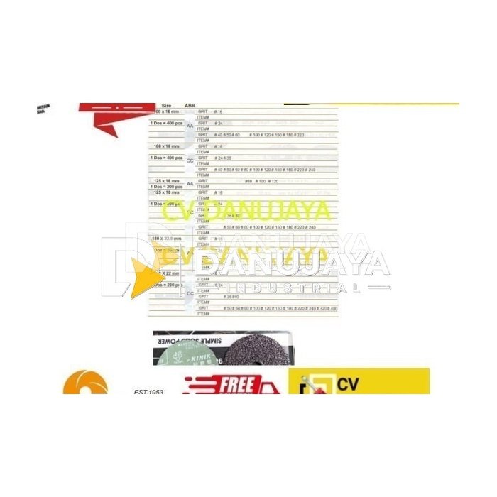 Fibre Abrasive Disc Amplas Bulat Fiber 125 x 16 mm CC 24 Kinik