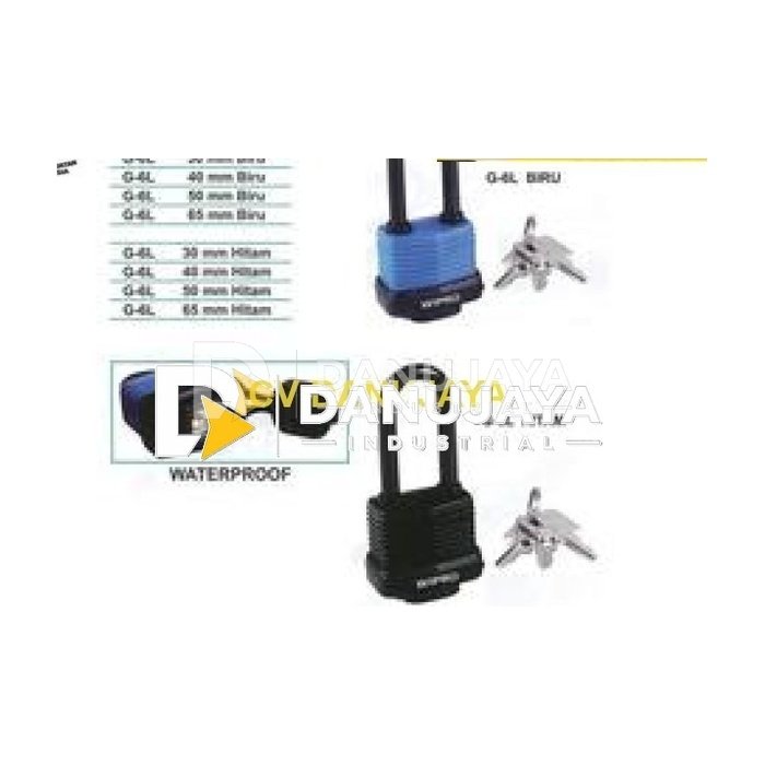Gembok 30 mm Long Waterproof Wipro G-6L - Hitam