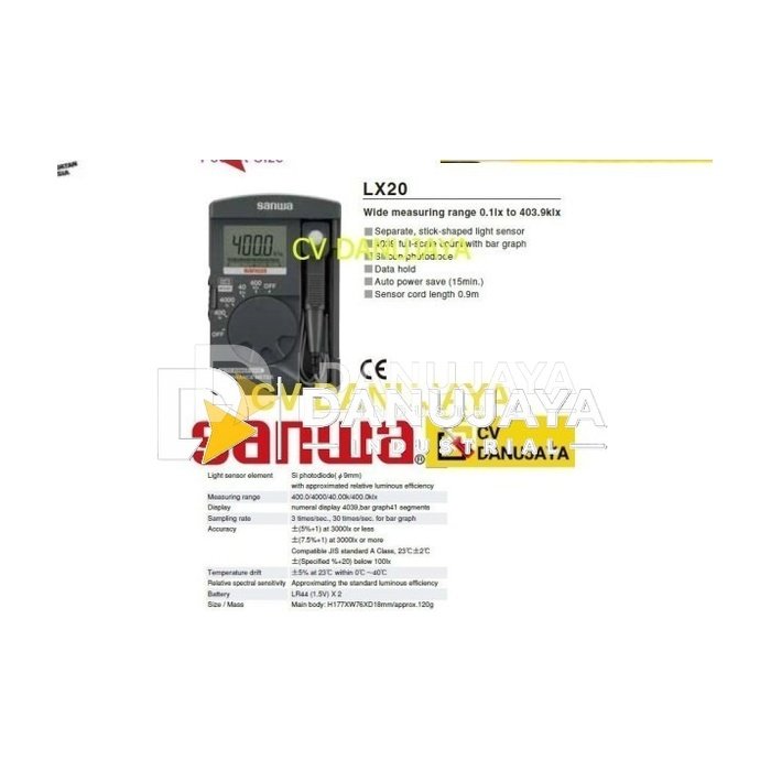 Illuminance Meter SANWA LX20