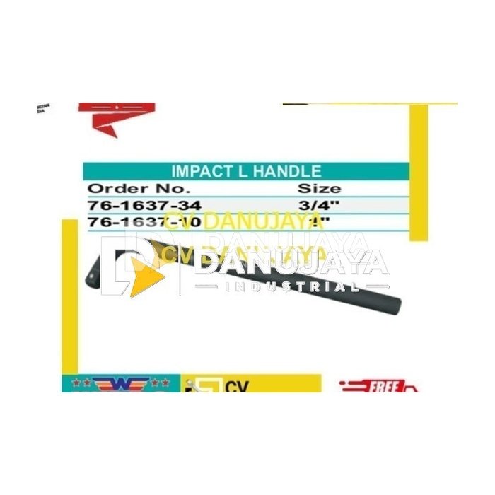 impact Sliding L handle 3/4" Wipro