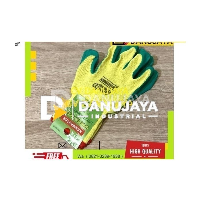 Kenmaster Sarung Tangan Karet Latex Palm Kombinasi Katun Anti Slip