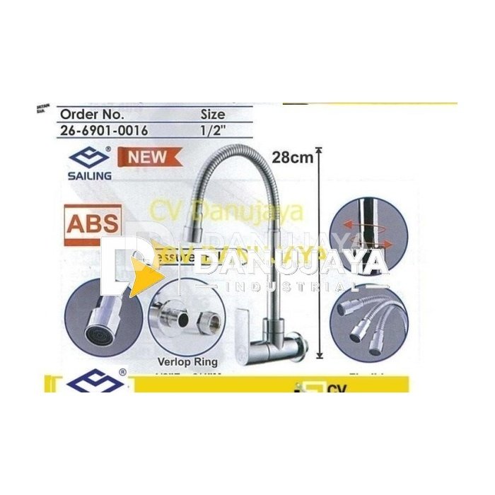 Keran Kran Air Cuci Piring Sink Faucet Tinggi 28cm Sailing SWL0101