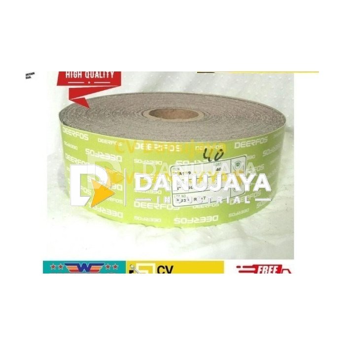 Kertas Gosok Amplas Roll Kain Kaku 4" 50 Mtr Grit 80 Deerfos XA167