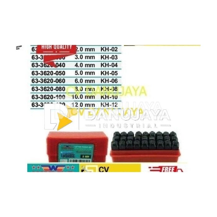 Ketok Huruf Letter Punch Set (A-Z) Size 12.0 KH-12 WIPRO