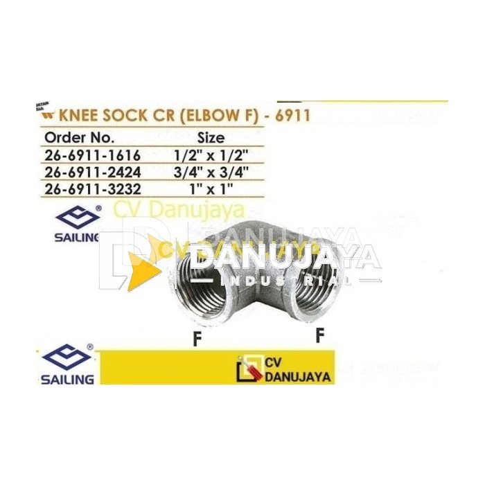 Knee Sock Elbow F Brass Size 1/2 Inch - Sailing 6911