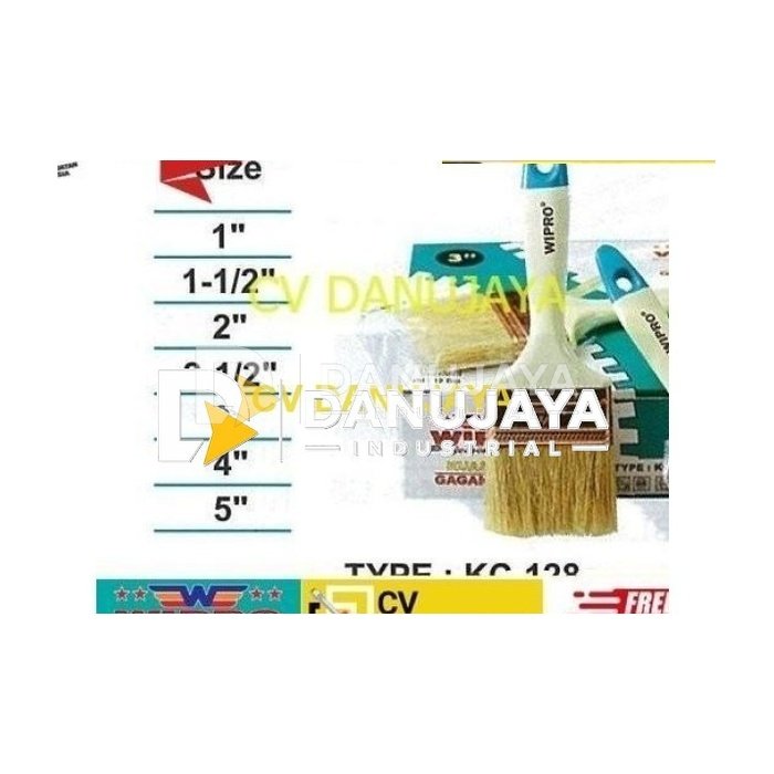 Kuas Cat Putih Handle Fiber 1 Inch 12pcs Wipro KC-128