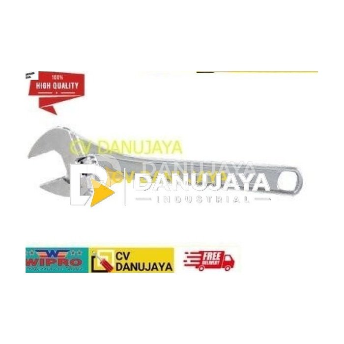 Kunci Inggris Adjustable Wrench Chrome Plate CRV Size 6 inch - WIPRO