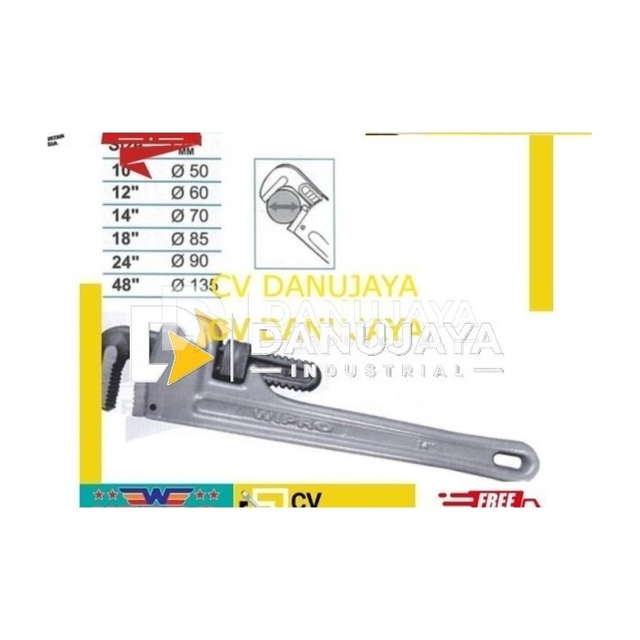 Kunci Pipa Handle Gagang Alumunium 36 inch Wipro