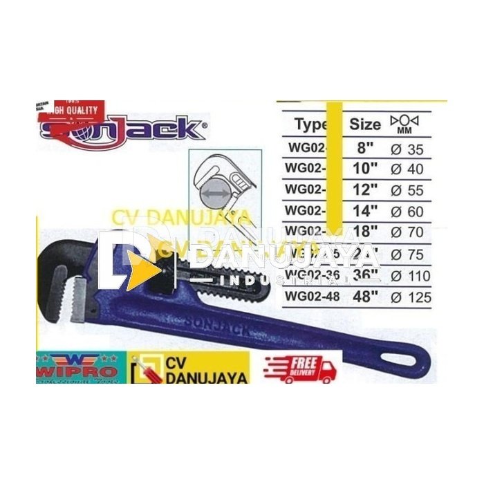 Kunci Pipa Heavy Duty Size 24 Inch Sonjack WG02-25