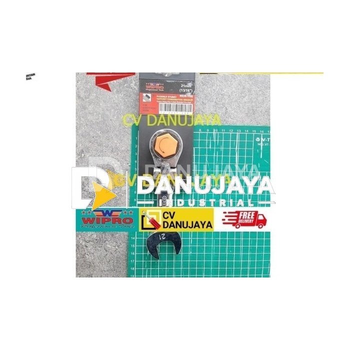 Kunci Ring Pas Cebol Rachet Flexible Size 21 mm Wipro KCR100