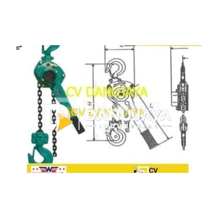 Lever Block Blok Lifting Ratchet Tuas Hoist Wipro 1.5 Ton x 1.5 M