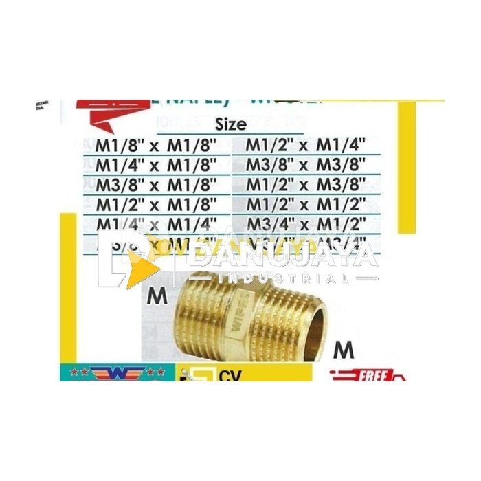 Male Naple Nepel Niple Size M1/2 x M1/2 Inch - WN5127