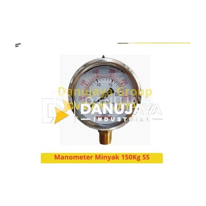 Manometer Minyak Pressure Gauge Oil Size 2 1/2" x 1/4" x 150 Kg WIPRO