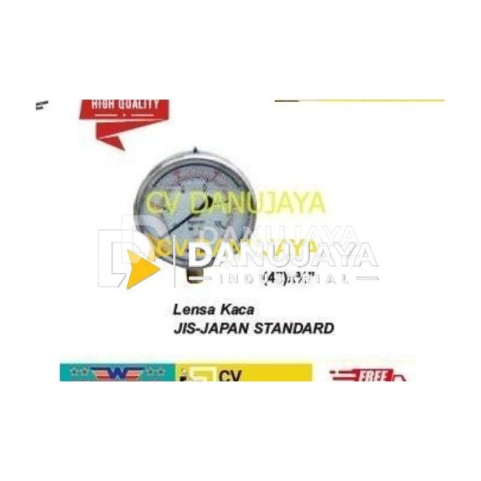 Manometer Minyak Pressure Gauge Oil Size 4" x 3/6" x 400 Kg WIPRO