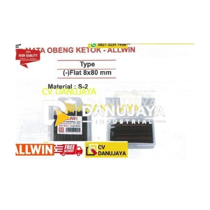 Mata Obeng Ketok Flat - 8x80mm ALLWIN