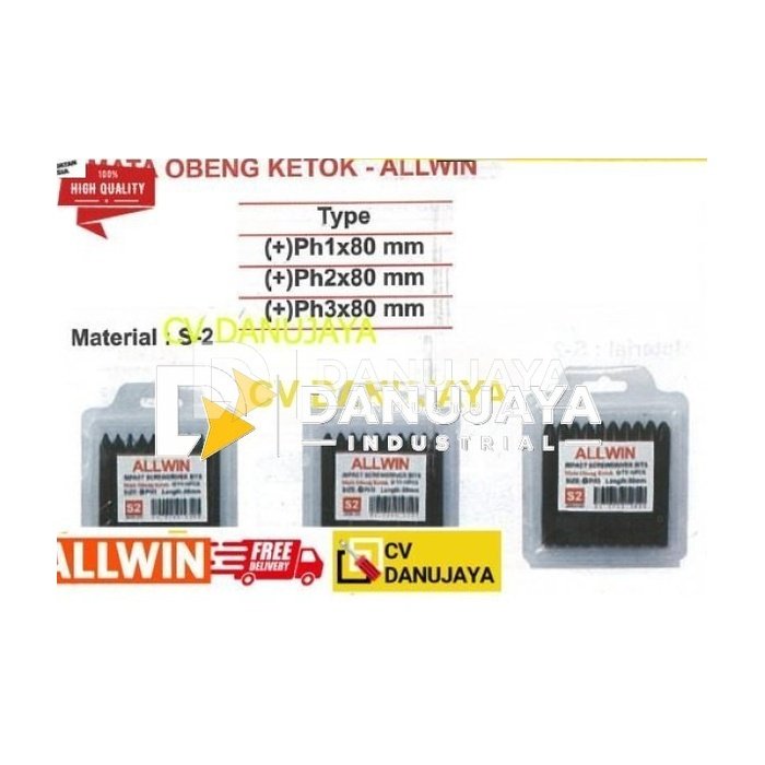 Mata Obeng Ketok + Ph1 Ph2 Ph3 x 80mm ALLWIN