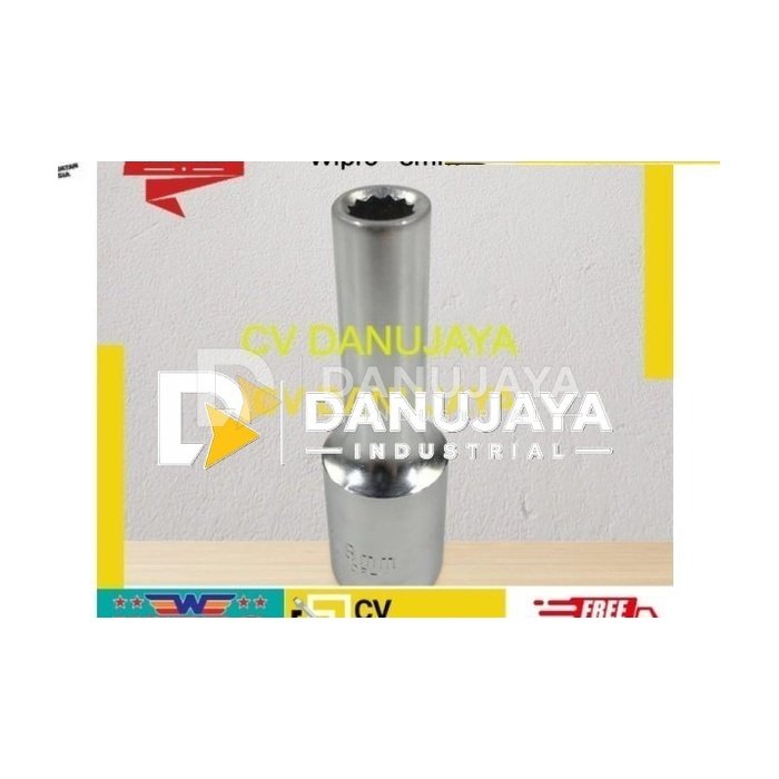 Mata Sock / Kunci Sock Deep / Panjang 1/2" 12 PT 8 mm Wipro