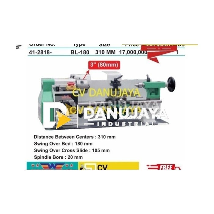 Mesin Bubut Bench Lathe Besi Wipro BL 180 Bubut Besi Wipro BL180