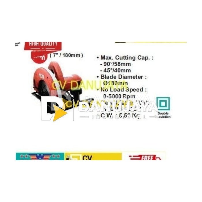 Mesin Gergaji CIRCULAR SAW W9180 (180mm) WIPRO