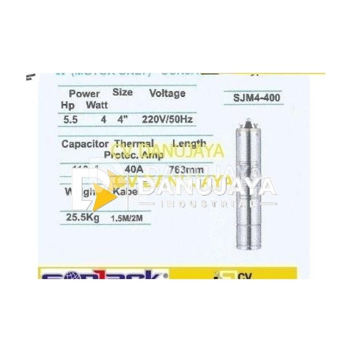 Motor Only For Deep Submersible Pump Pompa 220V 5.5HP Sonjack