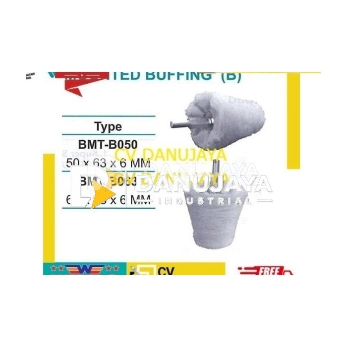 Mounted Buffing (B) type BMT-B050 size 50x63x6mm - Wipro