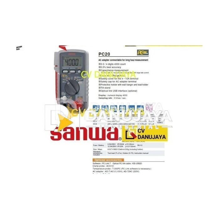 Multitester Multimeter Digital PC Connection SANWA PC20