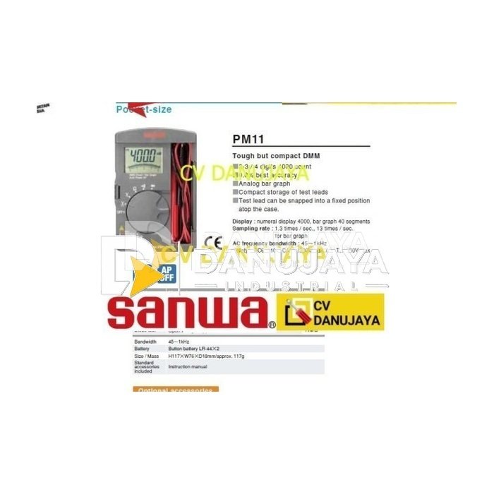 Multitester Multimeter Digital Pocket Size SANWA PM11