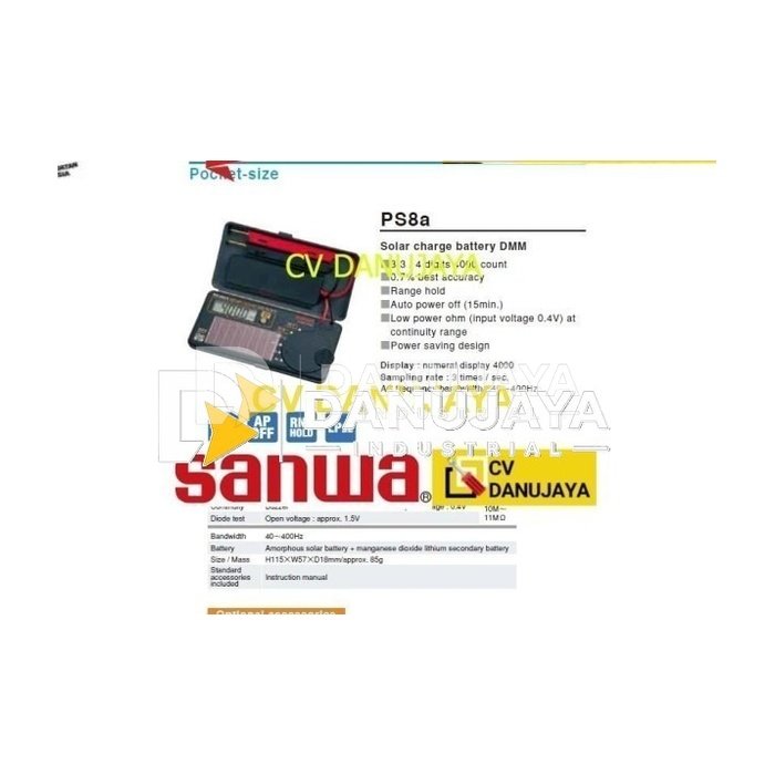 Multitester Multimeter Digital Pocket Size SANWA PS8a