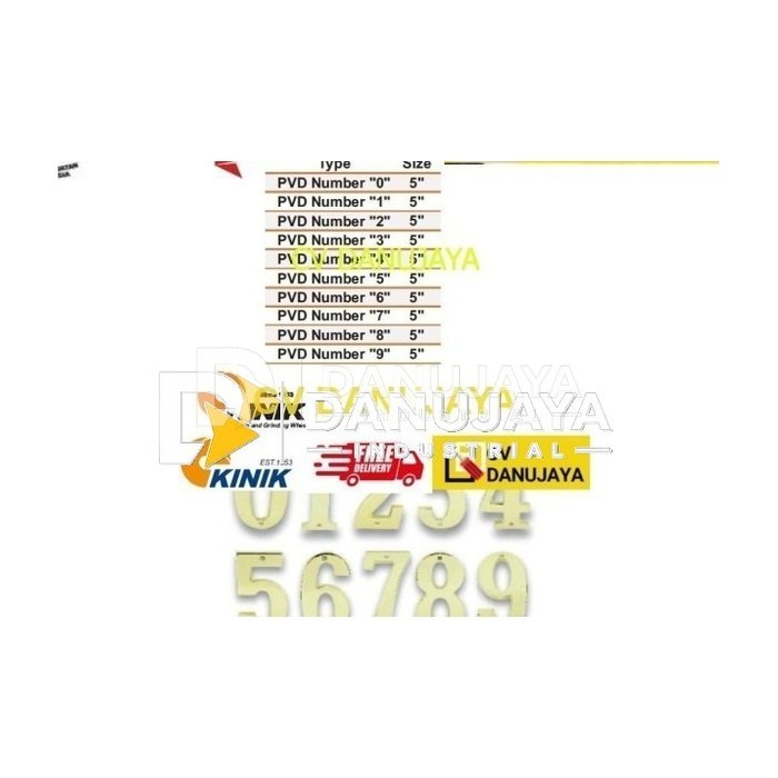 Nomor Rumah Angka Coating PVD Size 5 Inchi KINIK