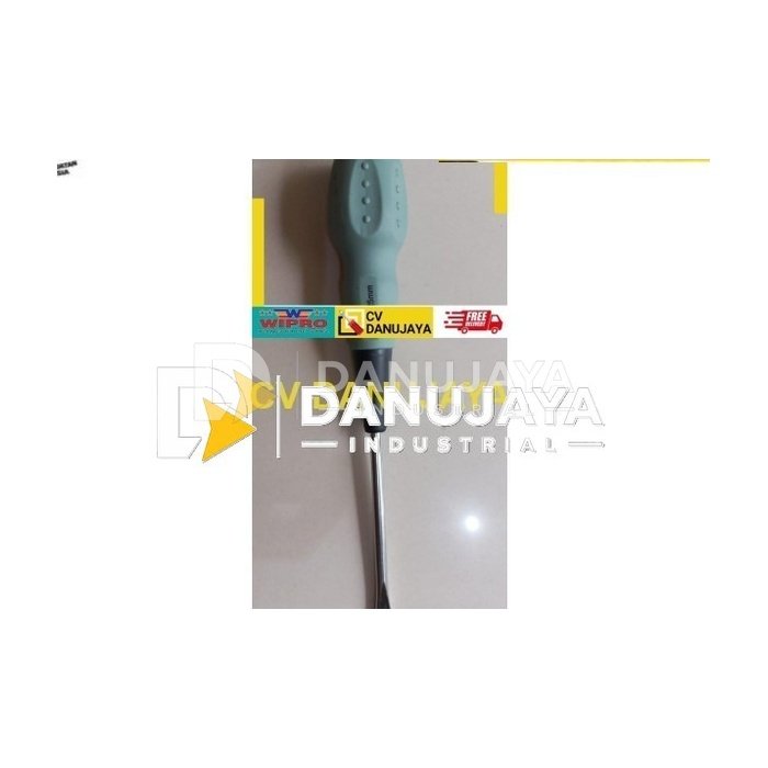 OBENG SOFT HANDLE ST6 6X100/4"X6MM (-) MIN WIPRO (HIJAU)