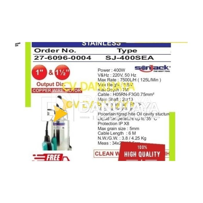pompa celup air bersih SJ 400 SEA Sonjack by Wipro