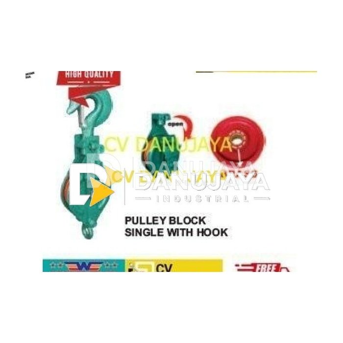 Pulley Block Snatch Katrol Block With Hook PBS-50 Size 10 inch WIPRO