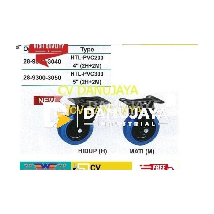 Roda Hand Truck Lipat Set Size 5 Inch - Wipro HTL300