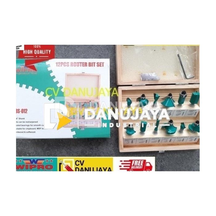 Router Bit Set 12 Pcs Wipro RBS-012