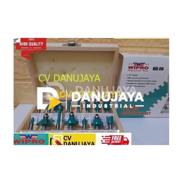 Router Bit Set 15 Pcs Wipro RBS-015