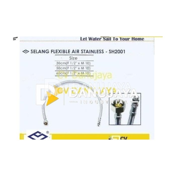 Selang Flexible Air SS Size F 1/2 Inch x M10 Panjang 30 cm Sailing