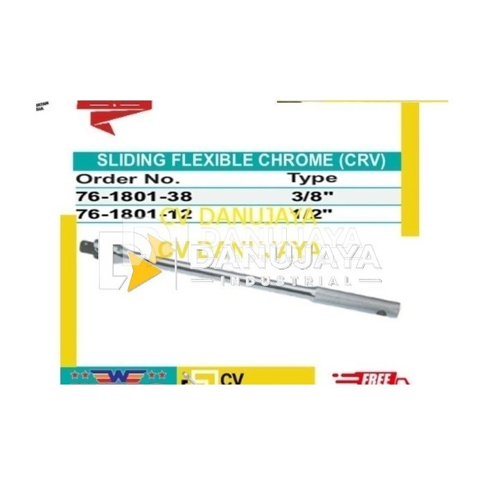 Sliding Flexible Chrome CRV 3/8" Wipro