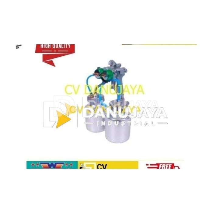 Spray Gun Double Nozzle Nozel With Tank PT 29B WIPRO