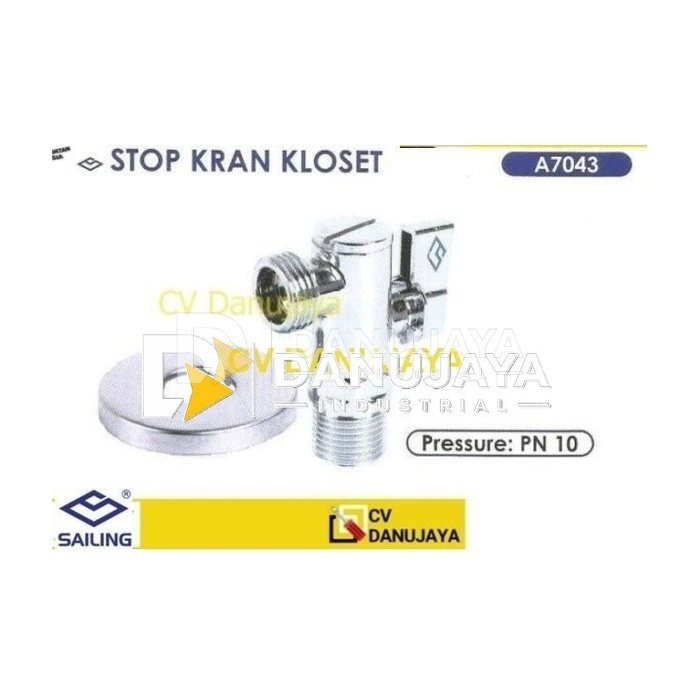 Stop Kran Keran krom stainless stenlis Kloset Size 3/8 Inch- Sailing A7043