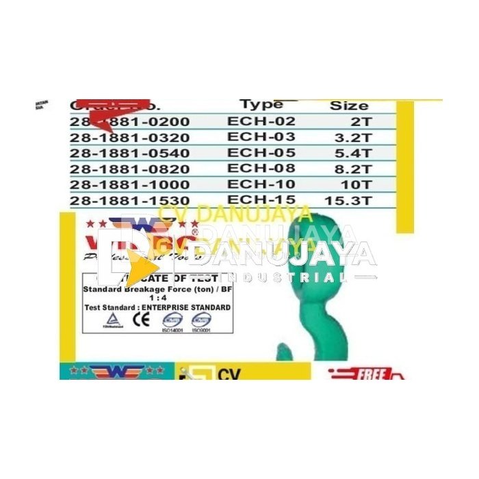 Twist eye choke hook ECH 02 kap 2 ton wipro