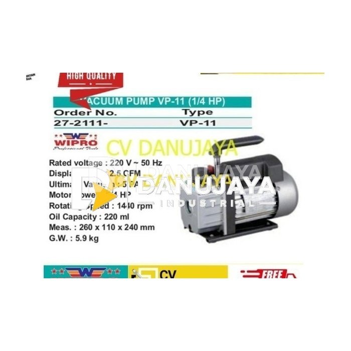 Vacum vacuum pump Pompa Vakum VP 11 1/4 HP WIPRO Vaccum Cleaner WIPRO