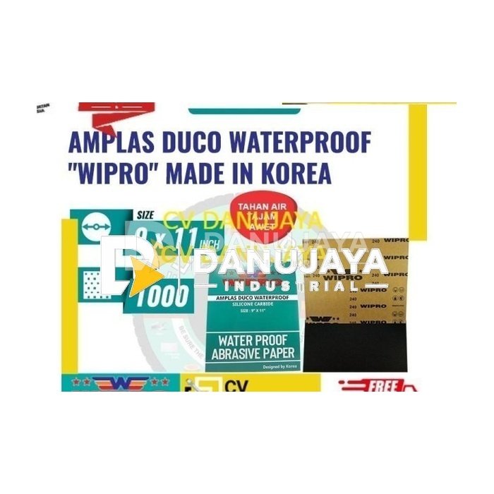 WIPRO Amplas Kertas Gosok Duco WaterProof 9"" x 11"" No.1000