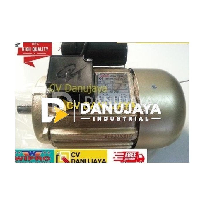Wipro Dinamo 1Phase 1/2HP 4P Electromotor Penggerak 4Pole 1400Rpm
