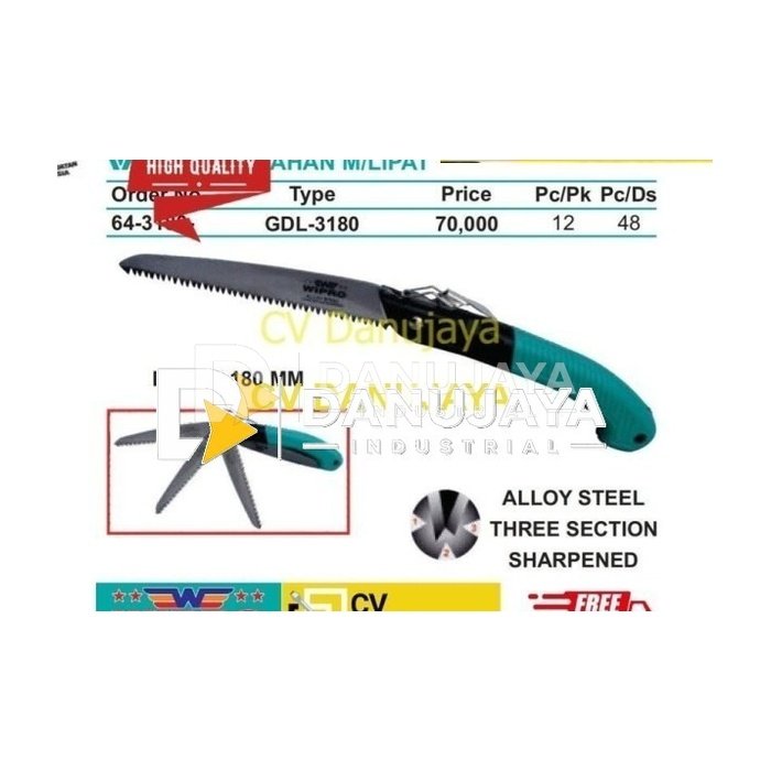 Wipro GDL3180/GDL 3180 Garden Saw/Gergaji Dahan Ranting Bonsai Lipat