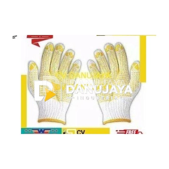 WIPRO KAOS Sarung TANGAN KATUN BINTIK KUNING Elyssion SAFETY GLOVE