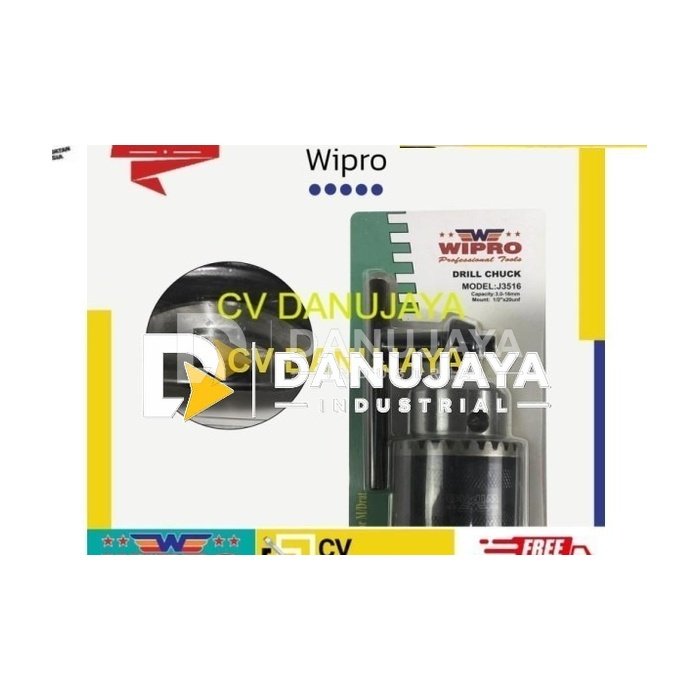 Wipro KBD-16 Kepala Bor 16mm Drat Dril Chuck Bor Drat 3-16 mm