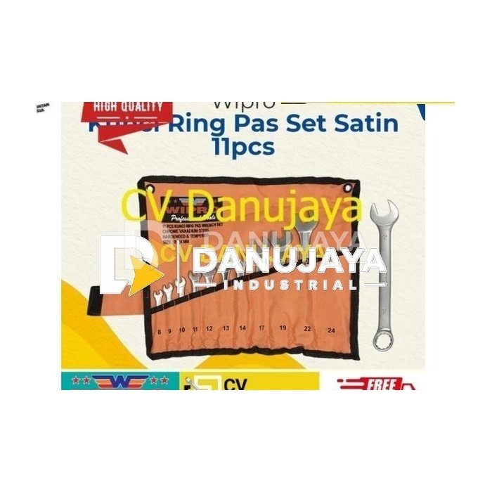 WIPRO Kunci Ring Pas Set 11 pcs 8 - 24 Satin