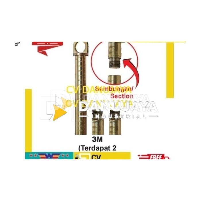 Wipro Sounding Stick Kuningan Set 25mm X 3M