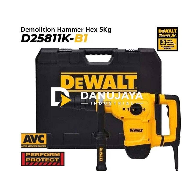 Dewalt Demolition Hammer / Bor Bobok Beton 1050Watt HEX 17 D25811K