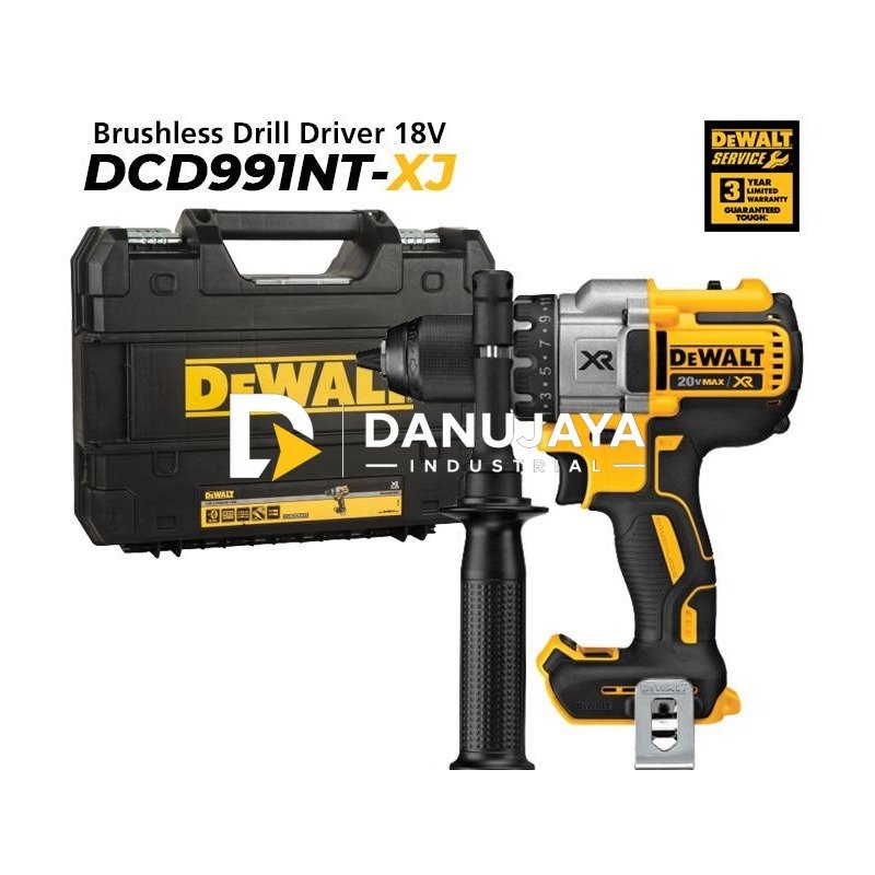Dewalt Brushless Drill Driver + Box 18Volt XR DCD991NT (UNIT ONLY)
